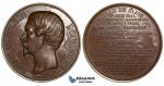 ZH18, France, Dijon, Louis Napoleon, Bronze Medal 1851 (Ø 66mm) on the Paris-Dijon Railway inauguration, Rare!