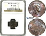 ZH76, Sarawak, C.V. Brooke Rajah, 1/2 Cent 1933-H, Heaton, NGC MS65BN
