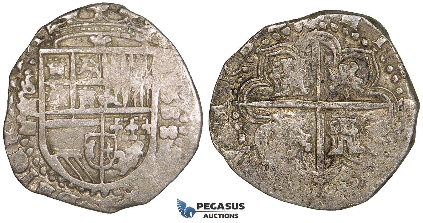 ZI26, Spain, Felipe II, Cob 2 Reales 1588-S, Seville, Silver (6.74g) VF