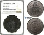 ZI30, Brazil, Pedro I, 80 Reis 1830-R, Rio de Janeiro, NGC MS63BN