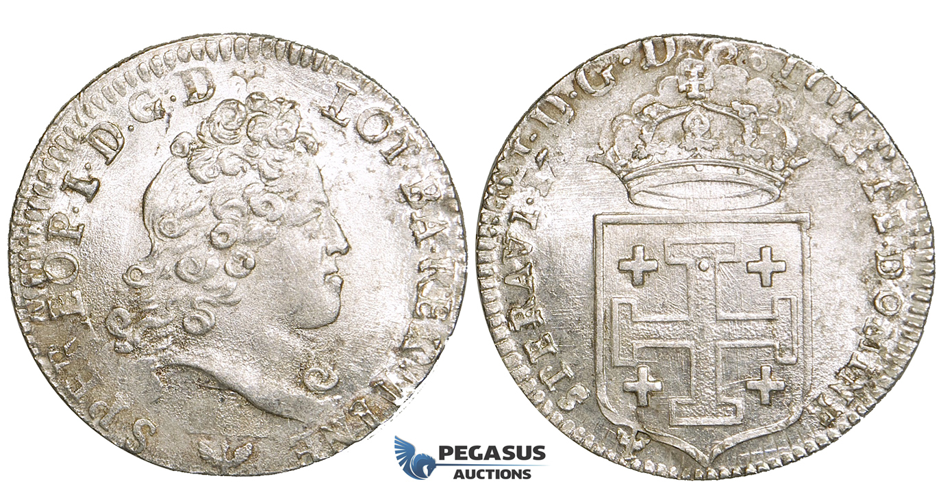 ZI45, France, Lorraine, Leopold I, Teston 1716, Silver, UNC