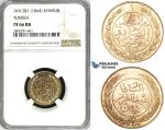 ZI82, Tunisia, 1 Kharub AH1281 / 1864, NGC PF66RB, Pop 1/0, Finest!