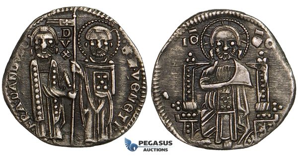 ZI94, Italy, Venice, Francesco Dandolo doge, AR Grosso ND (1329-1339) Venice, Silver (2.20g) VF-EF