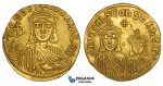 ZJ20, Byzantine Empire, Theophilus, with Constantine and Michael II (829–842) AV Solidus (4.32g) Constantinople, 831-842