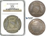 ZJ38, Switzerland, Zurich, 40 Batzen (Neutaler) 1813, Silver, No accent on "U" from ZÜRICH, NGC AU58, Rare!
