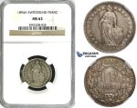 ZJ40, Switzerland, 1 Franc 1894-A, Paris, Silver, NGC MS63