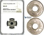 ZK08, Palestine, 5 Mils 1935, NGC MS65