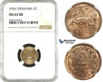 ZK54, Lithuania, 2 Centai 1936, NGC MS63RB