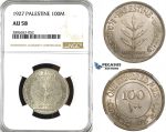 ZK55, Palestine, 100 Mils 1927, London, Silver, NGC AU58