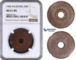 ZL21, Palestine, 20 Mils 1942, London, NGC MS61BN
