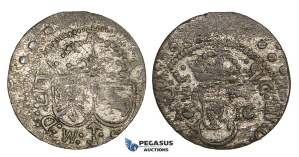 ZL90, Lithuania, Sigismund III of Poland, Solidus 1616, Vilnius, Off centered 20%, VF