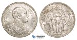 ZM12, Thailand, Rama VI, Baht BE2460 (1917) Silver, Lustrous UNC (Few tiny marks)