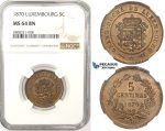 ZM132, Luxembourg, William III, 5 Centimes 1870, NGC MS64BN