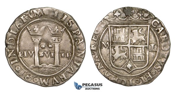 ZM203, Mexico, Carlos & Johanna, 2 Reales ND (ca. 155?-1557) M-L, Mexico City, Silver (6.80g) VF-XF