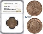 ZM210, Australia, George V, Half Penny 1927, NGC MS62BN