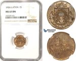 ZM346, Latvia, 1 Santims 1926, NGC MS63BN