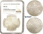 ZM353, Morocco, Yusuf I, Rial (10 Dirhams) AH1331 (1913) Paris, Silver, NGC MS63