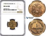ZM391, Ecuador, 1 Centavo 1928, NGC MS64RB