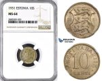 ZM405, Estonia, 10 Senti 1931, NGC MS64