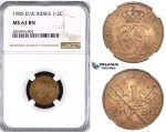 ZM41, Danish West Indies, Christian IX, 1/2 Cent (2 1/2 Bit) 1905, Copenhagen, NGC MS63BN