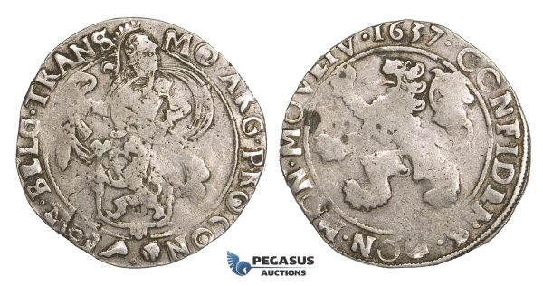 ZM508, Netherlands, West Friesland, Lion Daalder (Taler) 1637, Silver (26.88g) Bold struck VF