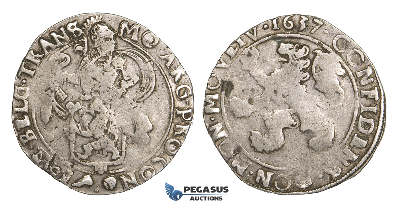 ZM508, Netherlands, West Friesland, Lion Daalder (Taler) 1637, Silver (26.88g) Bold struck VF