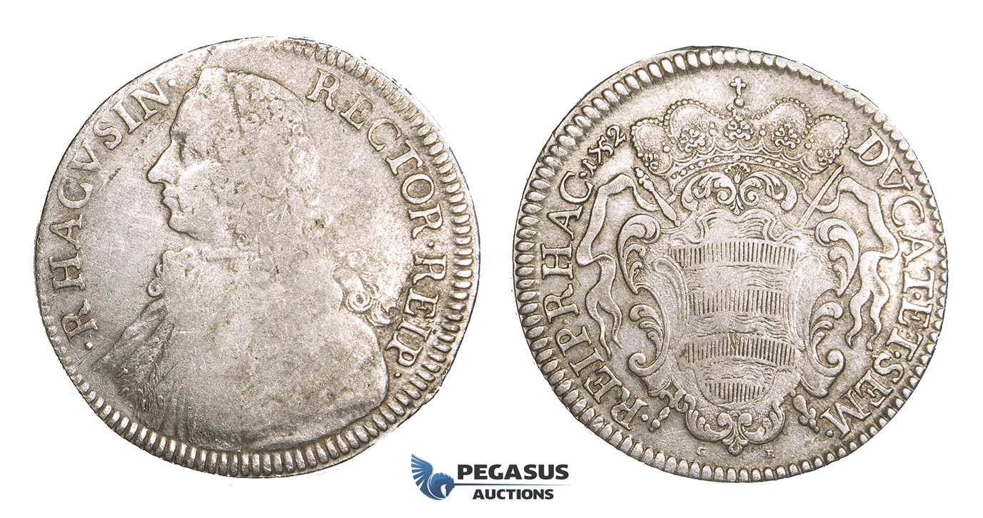 ZM510, Ragusa, Tallero Rettorale 1752 GB, Silver (28.27g) F-VF