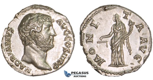 ZM532, Roman Empire, Hadrian (117-138 AD) AR Denarius (3.54g) Rome, 134-38 AD, Moneta