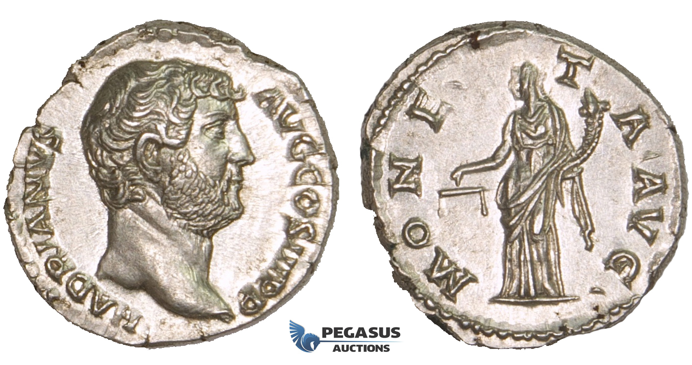 ZM532, Roman Empire, Hadrian (117-138 AD) AR Denarius (3.54g) Rome, 134-38 AD, Moneta