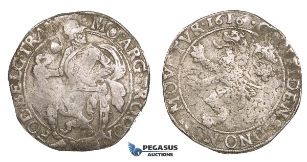 ZM543, Netherlands, West Friesland, Lion Daalder (Taler) 1616, Silver (26.31g) VF
