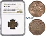 ZM591, Lithuania, 2 Centai 1936, NGC MS65BN