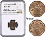 ZM592, Lithuania, 2 Centai 1936, NGC MS65RB