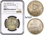 ZM596, Lithuania, 10 Litu 1936, Silver, NGC MS63