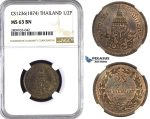 ZM619, Thailand, Rama V, 1/2 Pai CS1236 (1874) NGC MS63BN