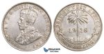 ZM729, British West Africa, George V, 2 Shillings 1918, London, Silver, Lustrous AU-UNC
