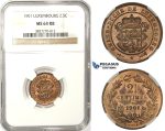 ZM80, Luxembourg, William III, 2 1/2 Centimes 1901, NGC MS64RB