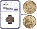 ZM820, Lithuania, 10 Centai 1925, NGC UNC Details