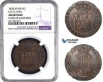 ZM991, Spain, Catalonia, 6 Cuartos 1838, NGC AU Details