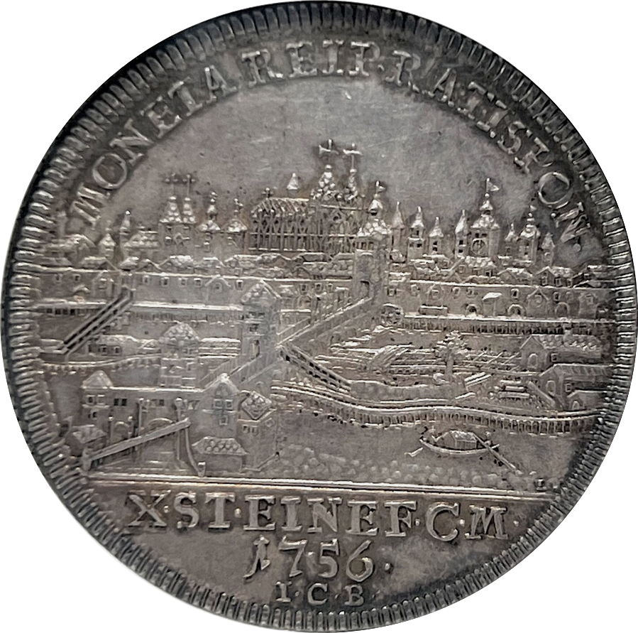 AL630, Germany, Regensburg, Franz I, Taler 1756 CB, Silver, Dav-2618, NGC MS63