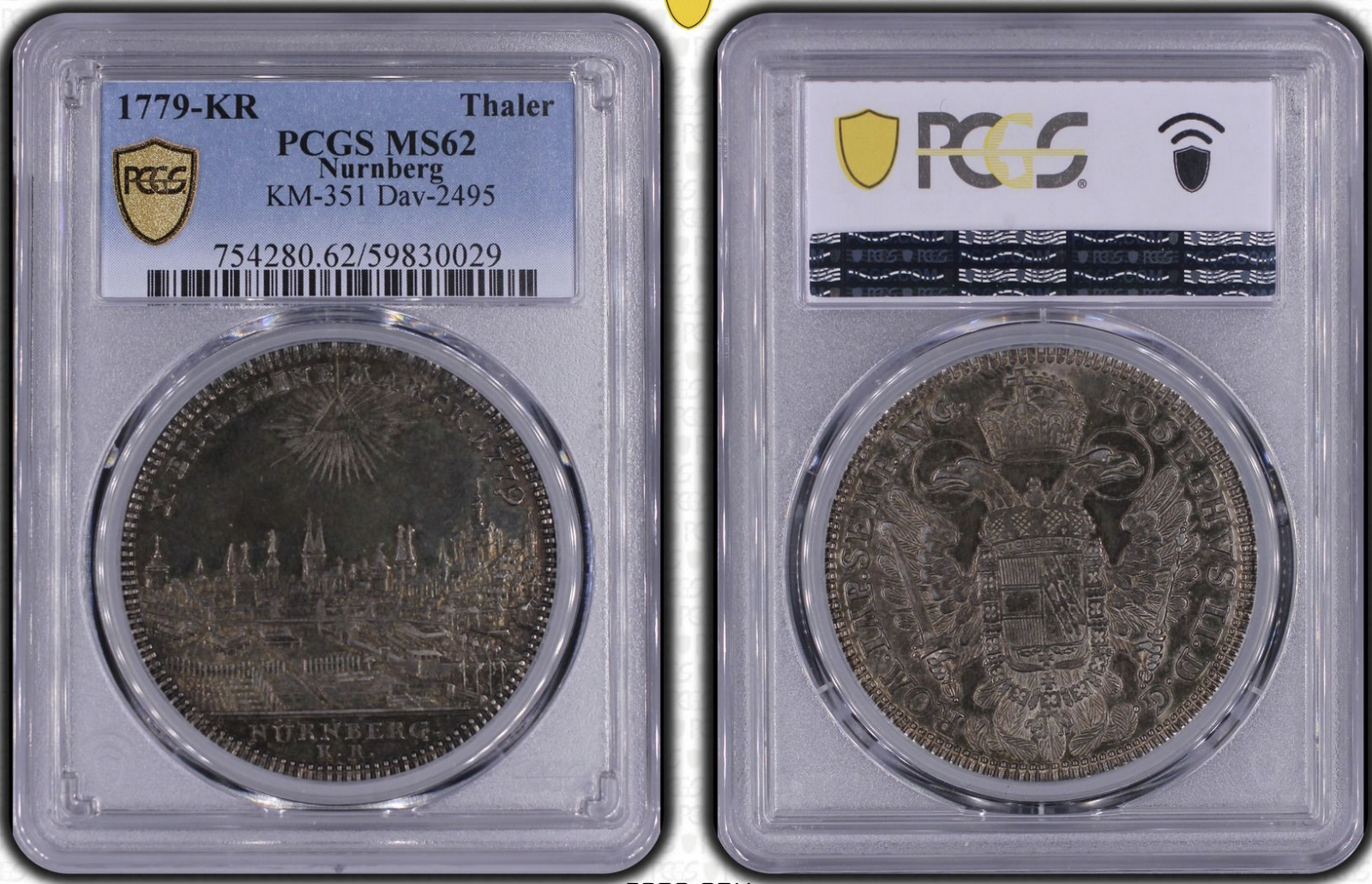 AL631, Germany, Nurnberg, Taler 1779 KR, Silver, Dav-2495, PCGS MS62